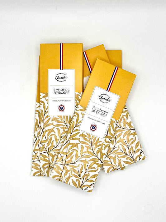 Tablette chocolat 33% écorces d'orange